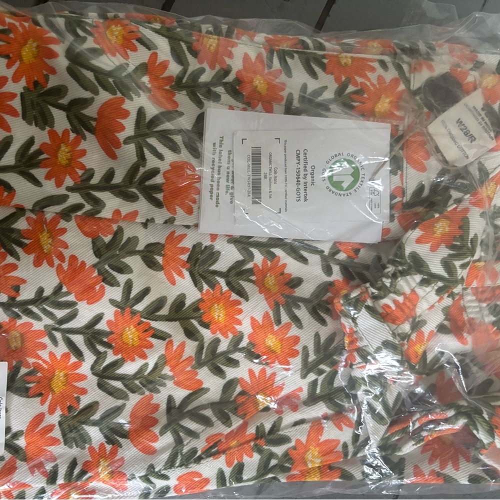 Lucy & Yak Floral Wide Leg Pants - Orange and Green floral